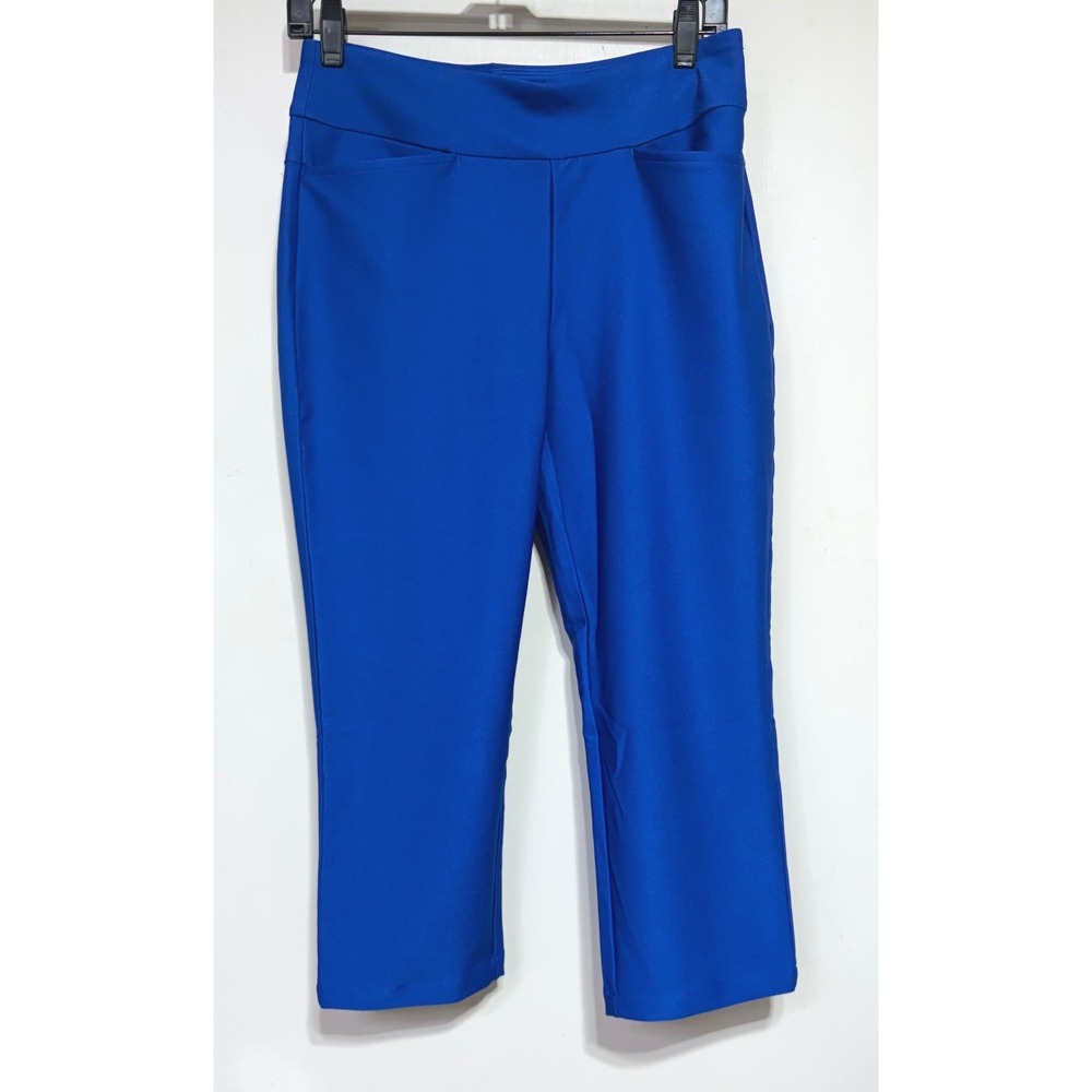 ACEGOLFS Womens Royal Blue Pull On Golf Capri Pants Stretch Size Small